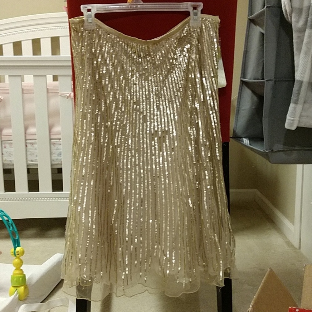 Cartise Gold Sequin Skirt
